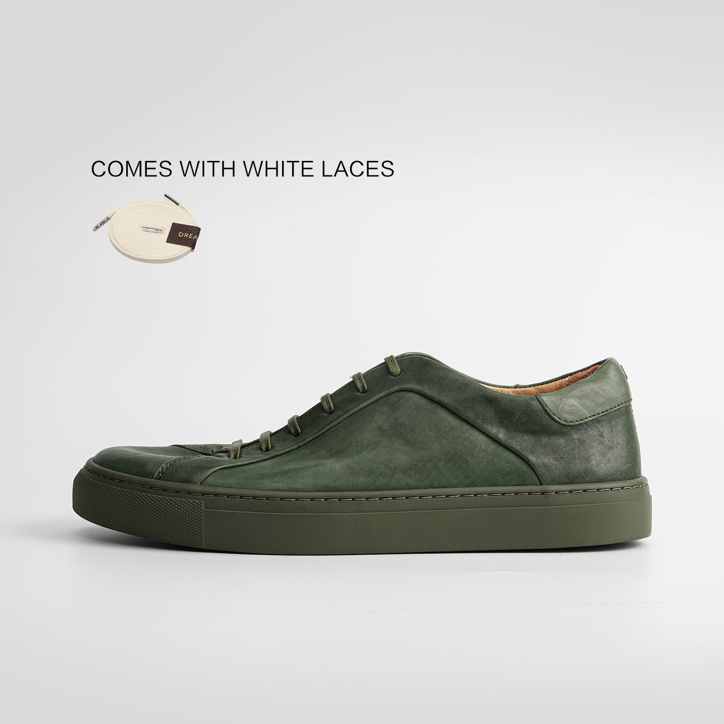 DB0020-1 HORSEHIDE CASUAL WHITE SNEAKERS