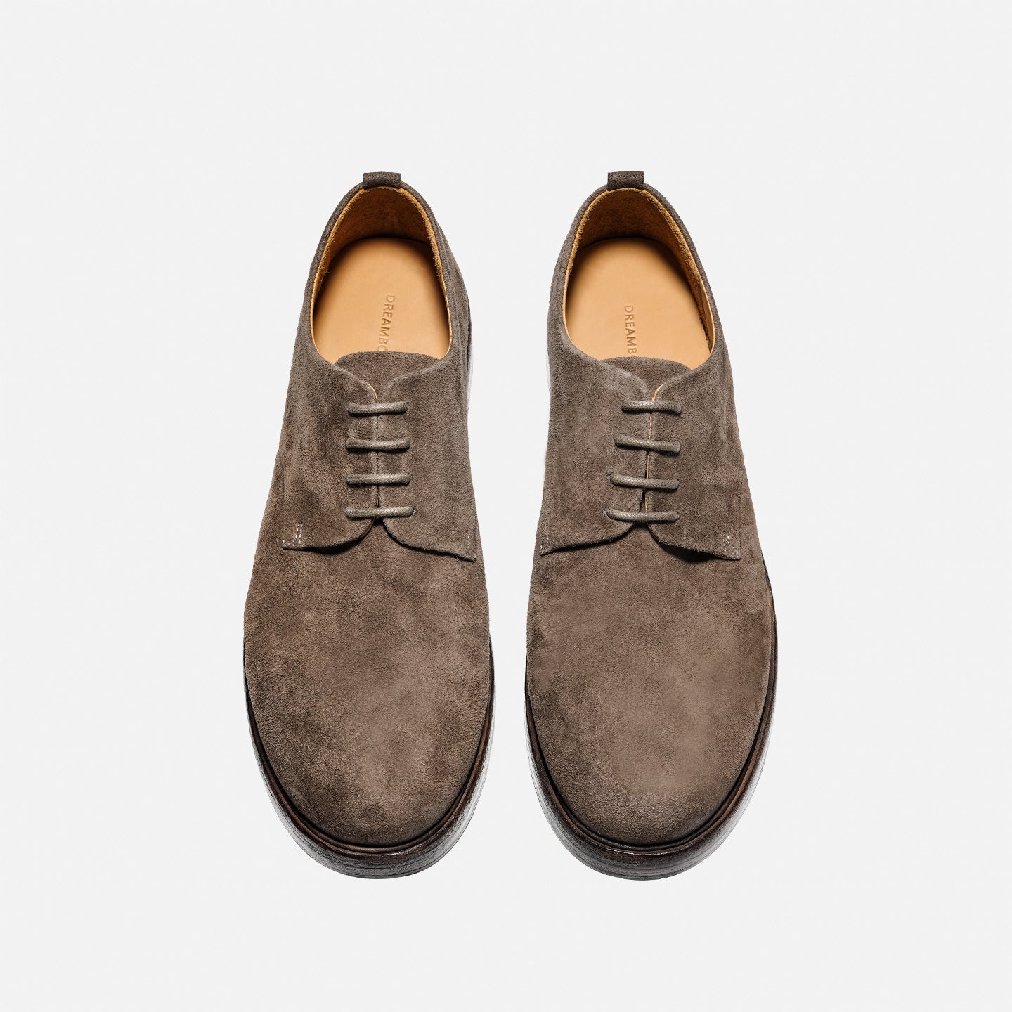 DREAMBOX Washed Horsehide Derby Shoes – Handmade Leather Sole, Breathable British Vintage Casual Shoes171101