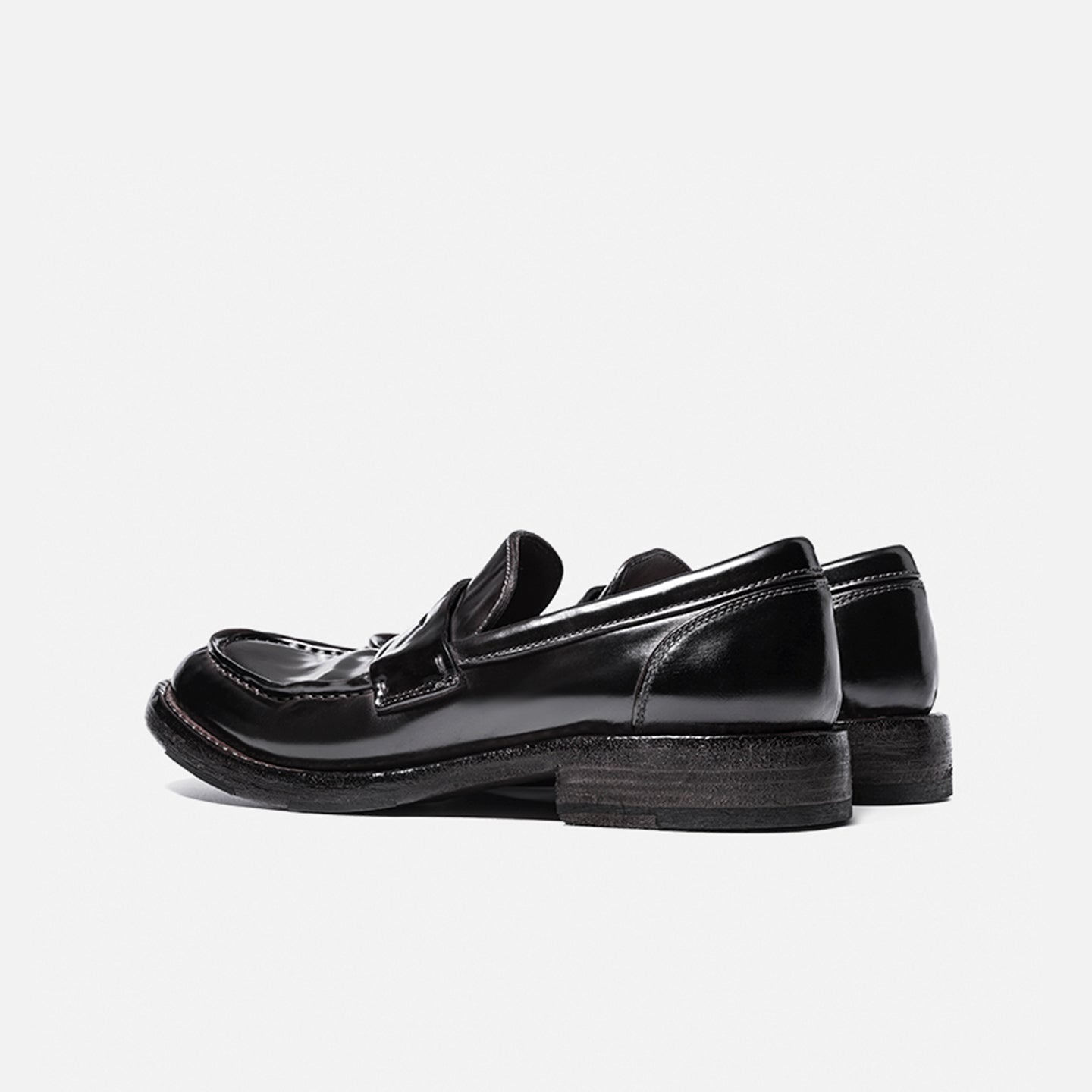ZH008-7 Vibram HORSEHIDE LEATHER SHOES, BREATHABLE, HANDMADE LOAFERS