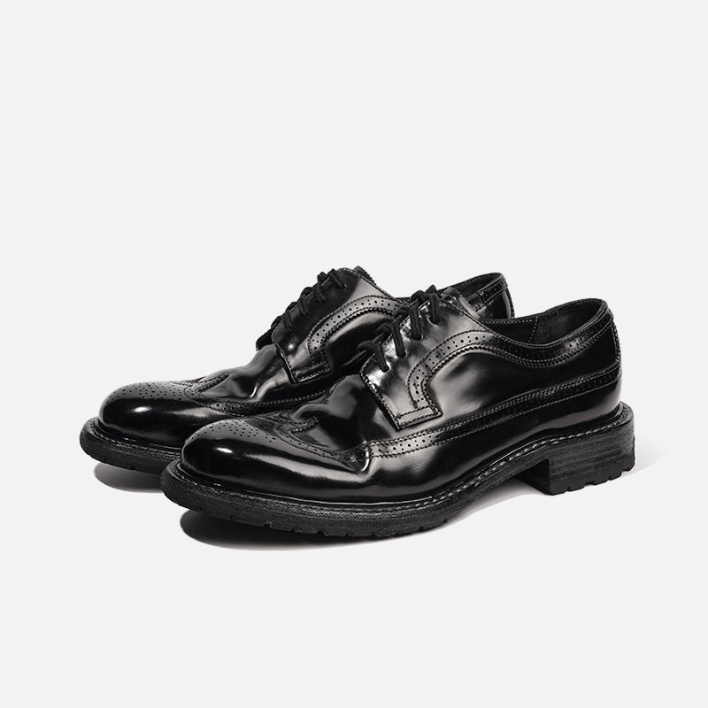 DreamBox Shell Cordovan Wingtip Brogue Dress Shoes | Handmade Goodyear Welted0504-6