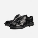 DreamBox Shell Cordovan Wingtip Brogue Dress Shoes | Handmade Goodyear Welted0504-6