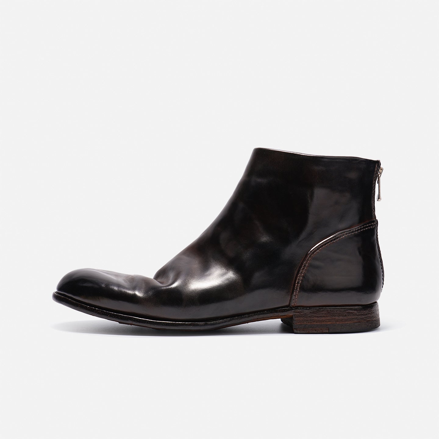 DREAMBOX Vibram Horse Croup Leather Ankle Boots with Back Zipper, British-Inspired Winter Boots 5321