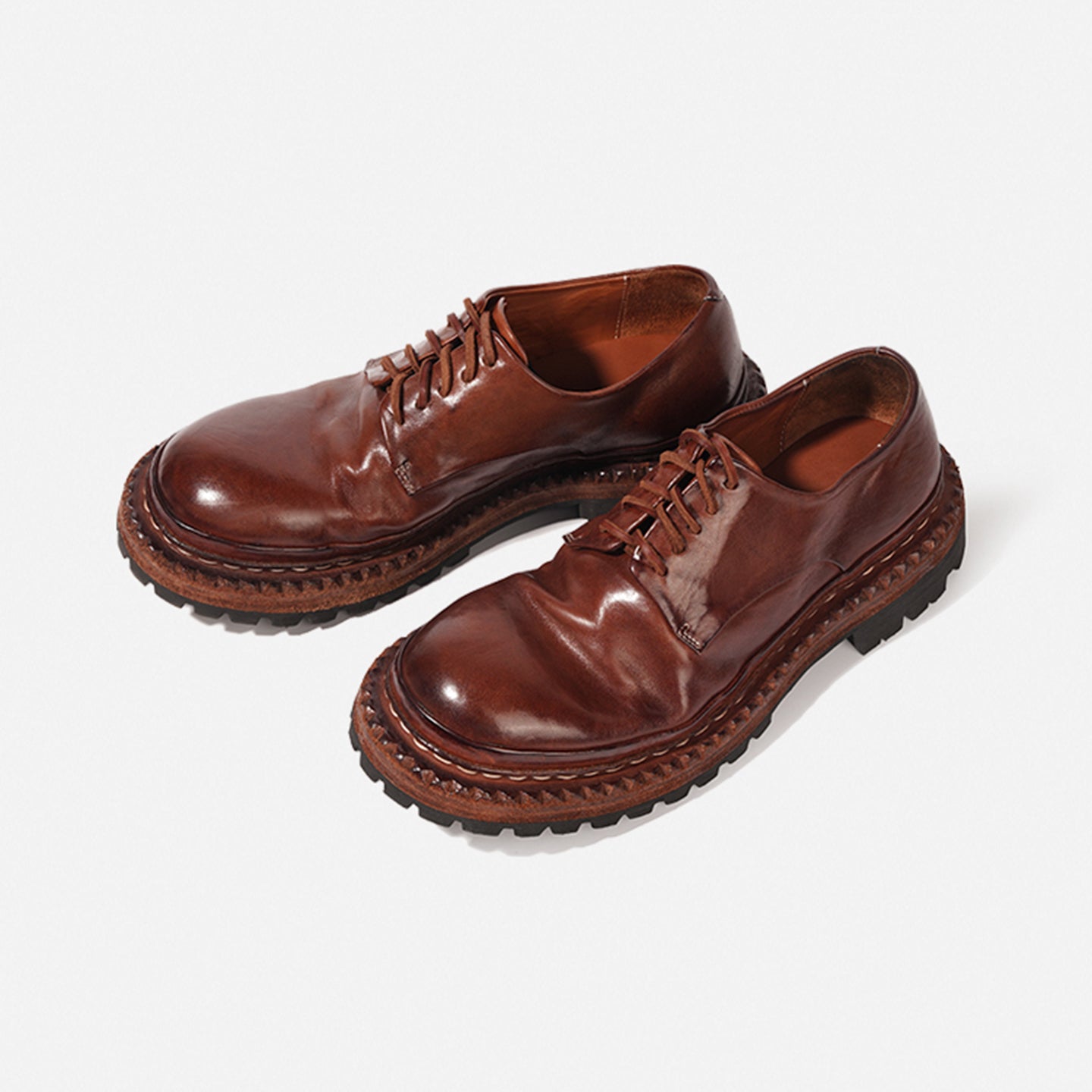 DREAMBOX Premium Horsehide Derby Shoes – Vibram Sole, Breathable Men’s Casual Leather Shoes8038-8