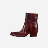 DREAMBOX Women’s Washed Horse Leather Chelsea Boots – Pointed Toe Block Heel Platform Ankle Boots WM2511-11