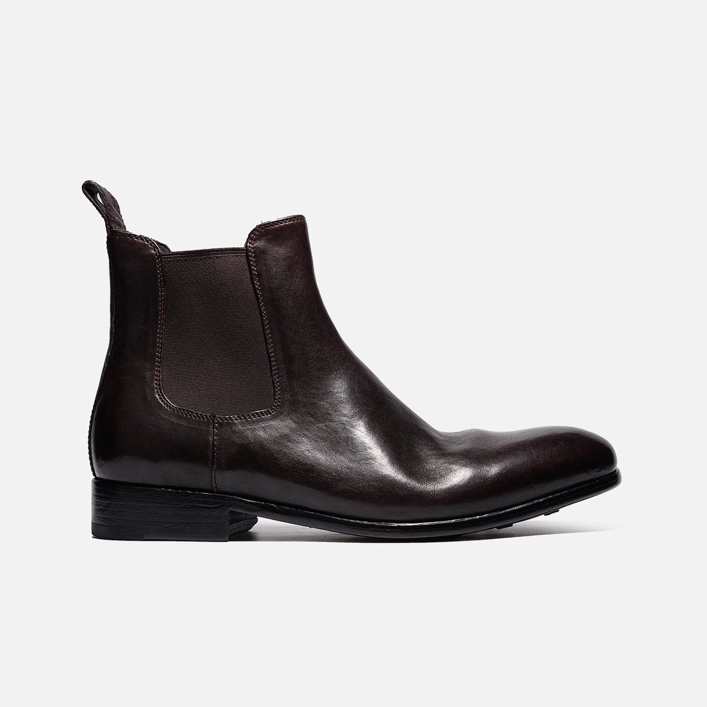 181901 STONE-WASHED HORSEHIDE MINIMALIST CHELSEA BOOTS FOR MEN, SHORT LEATHER BOOTS