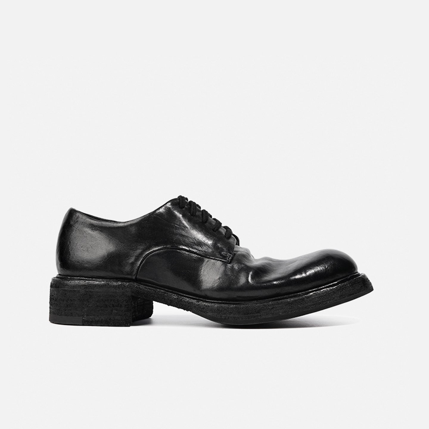 24618-1M HANDMADE DERBY LEATHER SHOES MADE OF WASHED HORSEHIDE