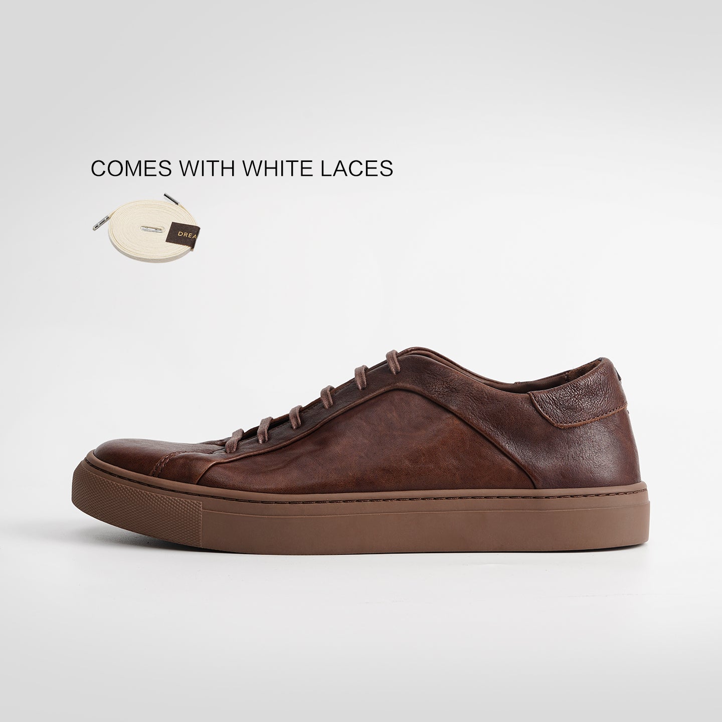 DB0020-1 HORSEHIDE CASUAL WHITE SNEAKERS