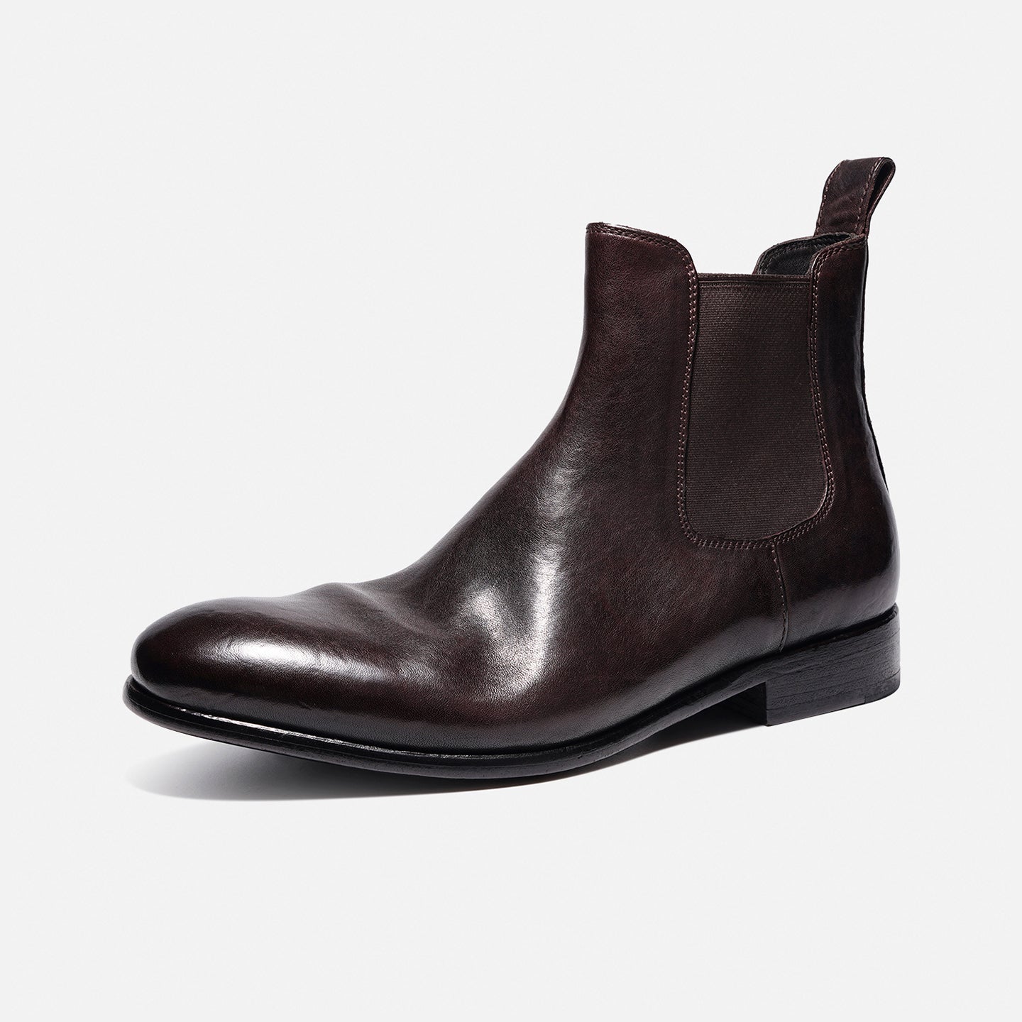 181901 STONE-WASHED HORSEHIDE MINIMALIST CHELSEA BOOTS FOR MEN, SHORT LEATHER BOOTS