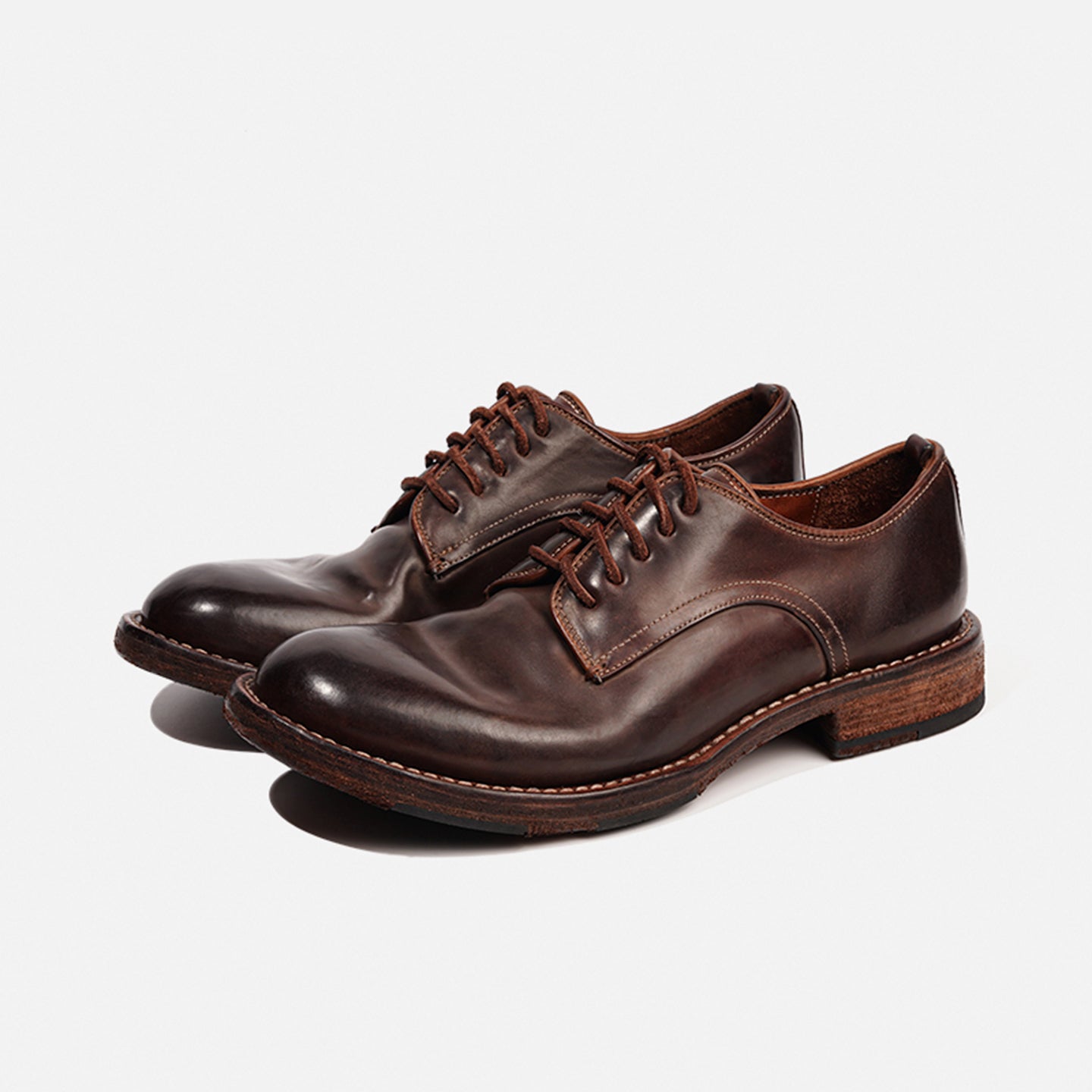 DREAMBOX Vibram 고급 코도반(말 엉덩이 가죽) 소재의 수제 제작 구디이어 웰트 비브람 솔 남성 비즈니스 데르비 캐주얼 가죽 구두 8001L-2G