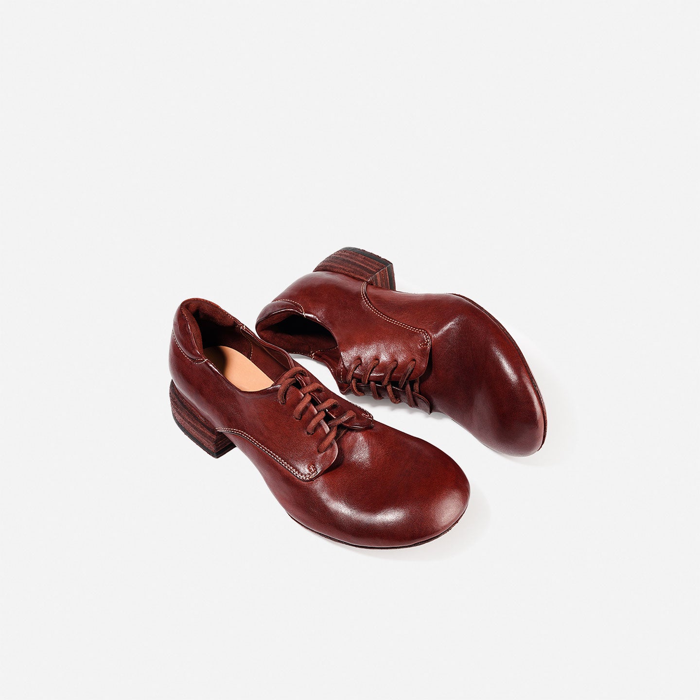 DREAMBOX Women’s Washed Horse Leather Derby Shoes – Premium British Vintage Leather Shoes WM2529-1