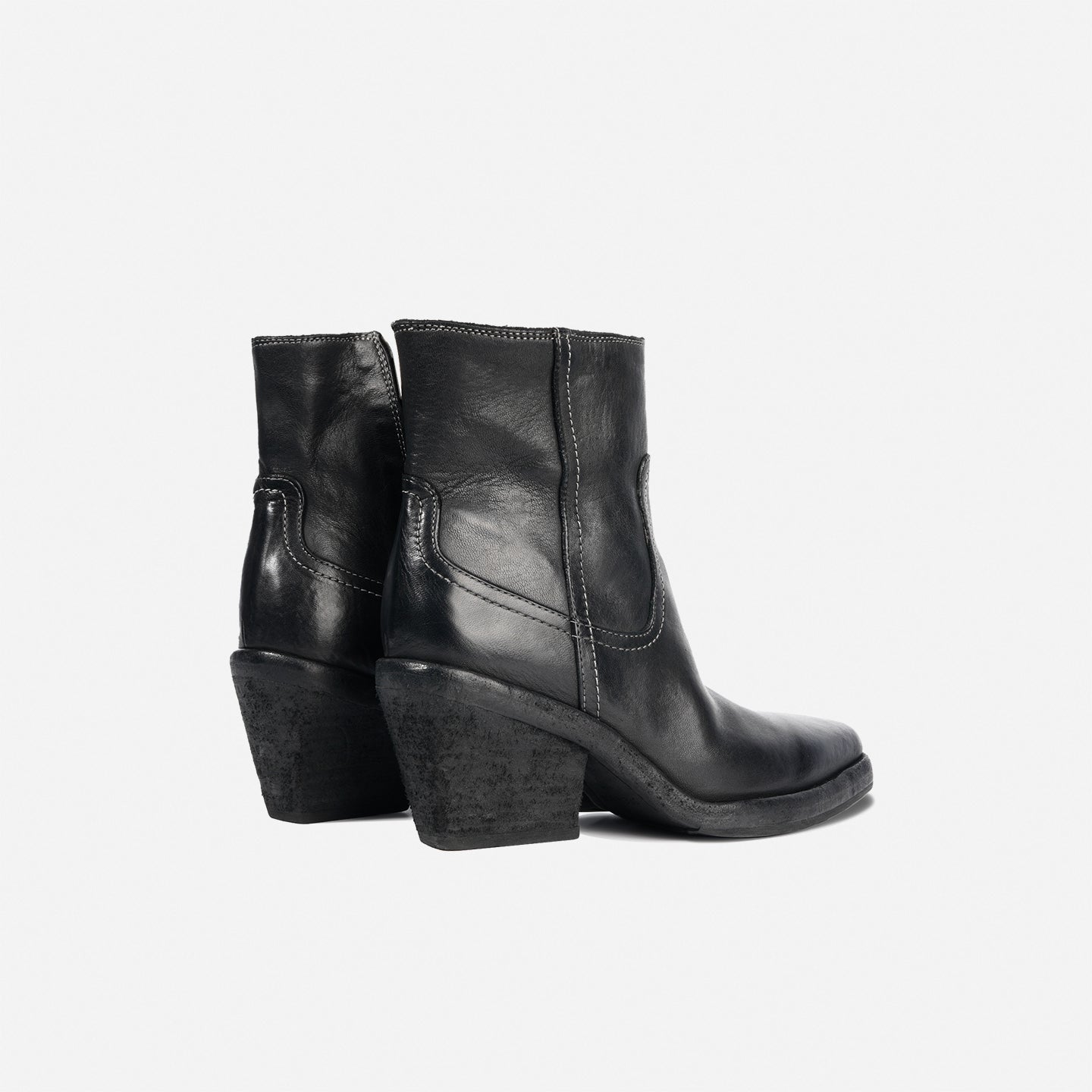 DREAMBOX Women’s Washed Horse Leather Chelsea Boots – Pointed Toe Block Heel Platform Ankle Boots WM2511-11