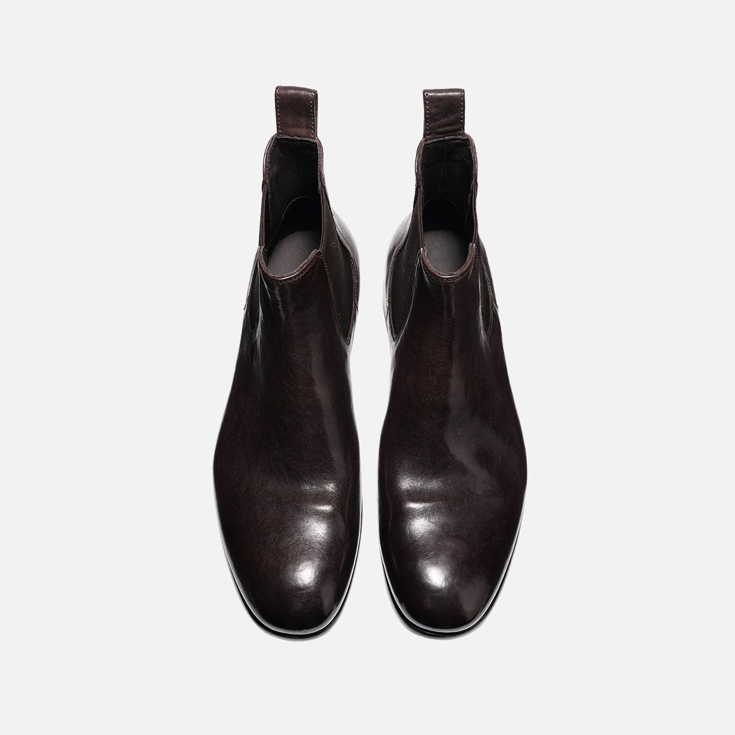 181901 STONE-WASHED HORSEHIDE MINIMALIST CHELSEA BOOTS FOR MEN, SHORT LEATHER BOOTS