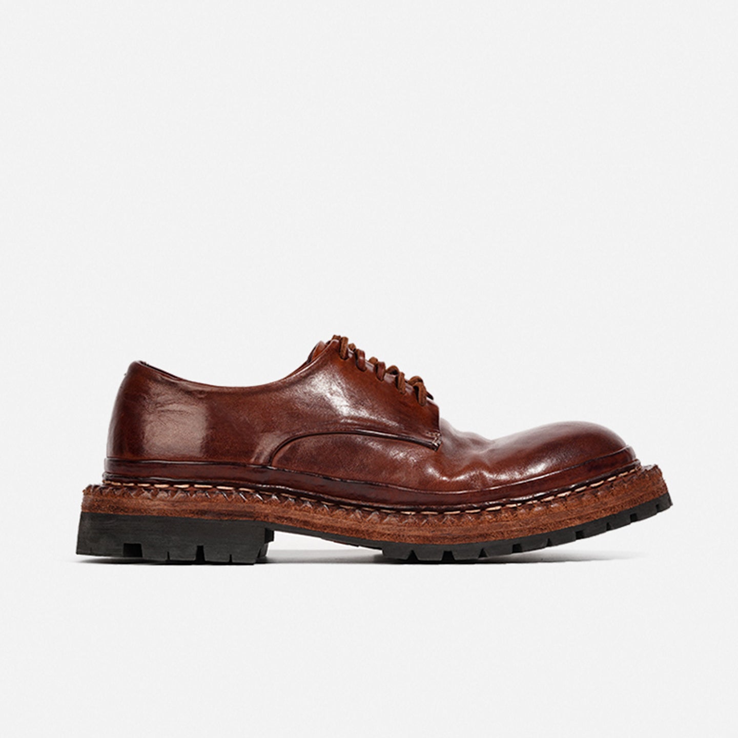 DREAMBOX Premium Horsehide Derby Shoes – Vibram Sole, Breathable Men’s Casual Leather Shoes8038-8