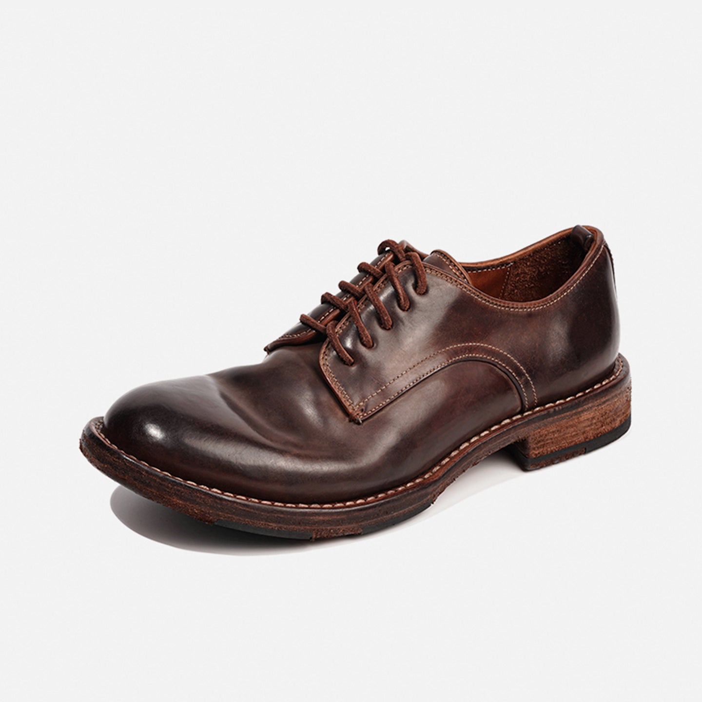 DREAMBOX Vibram 고급 코도반(말 엉덩이 가죽) 소재의 수제 제작 구디이어 웰트 비브람 솔 남성 비즈니스 데르비 캐주얼 가죽 구두 8001L-2G