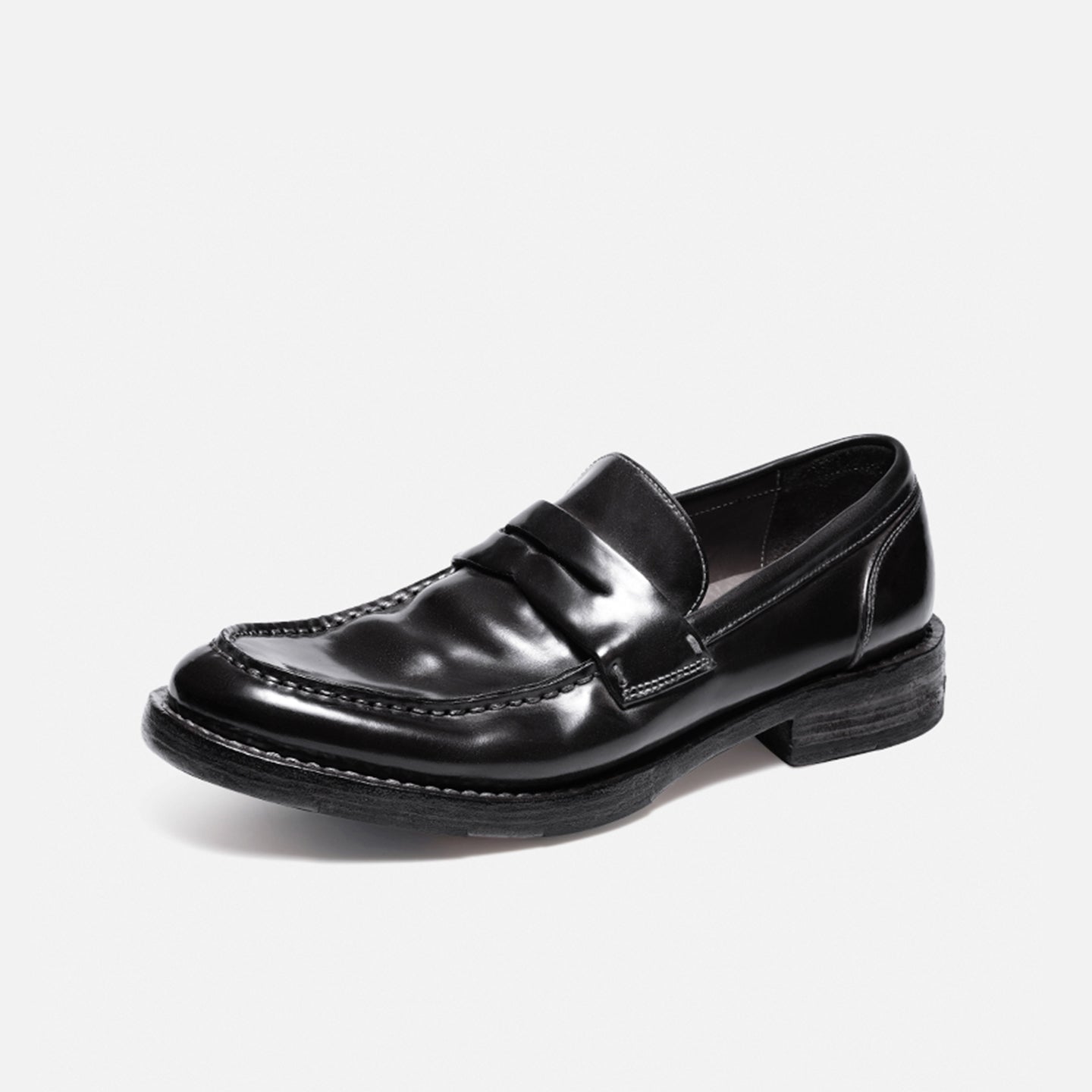 ZH008-7 Vibram HORSEHIDE LEATHER SHOES, BREATHABLE, HANDMADE LOAFERS