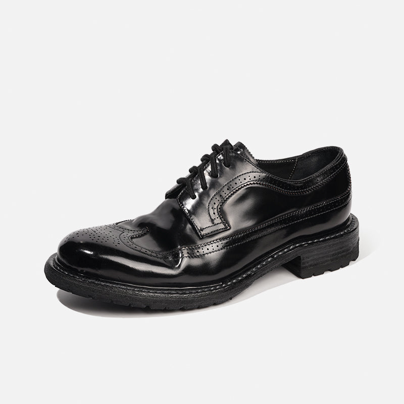 DreamBox Shell Cordovan Wingtip Brogue Dress Shoes | Handmade Goodyear Welted0504-6