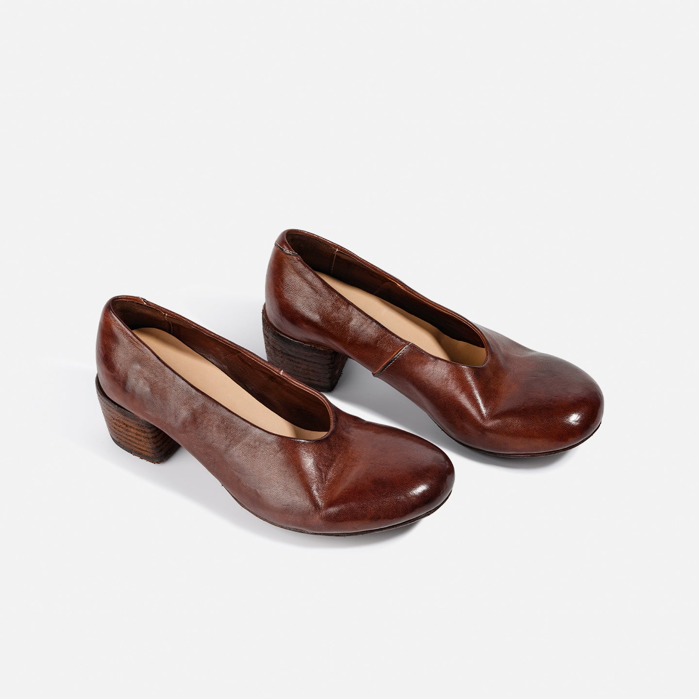 DREAMBOX Women’s Washed Horse Leather Platform Loafers – Breathable Heeled Slip-On Shoes WM25812